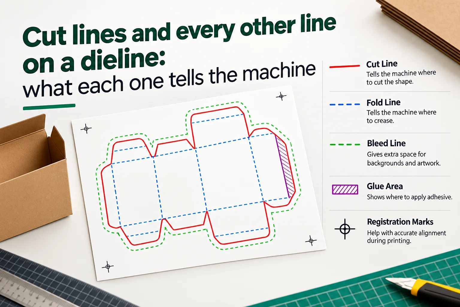 Cutlines on a dieline